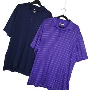 Callaway Men's Opti-Dri Golf Polo Shirts XL Short Sleeve Lot of 2 Purple & Navy